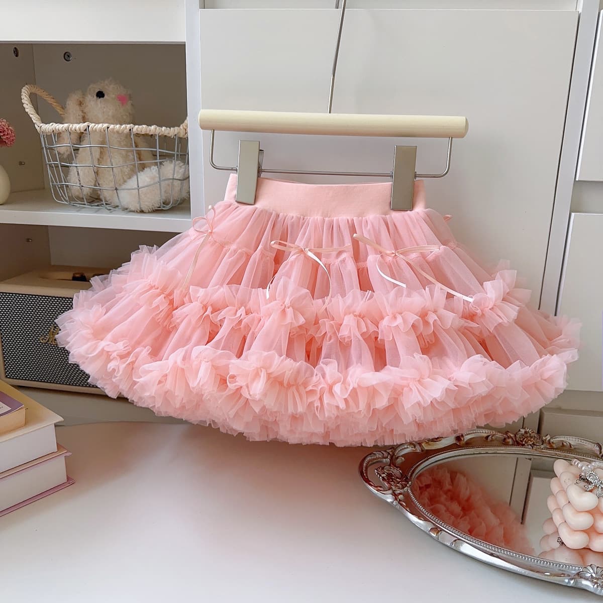 Girls' Trendy Mesh Tutu Skirt 2026 Summer New Puffy Cake Cartoon Cute Little Girl Half Skirt