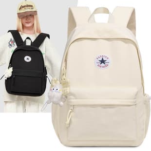 Large Capacity Girls Junior High School Senior High School Student Bag Premium Casual Solid Color Laptop Bag High Appearance Simple Commuter Backpack