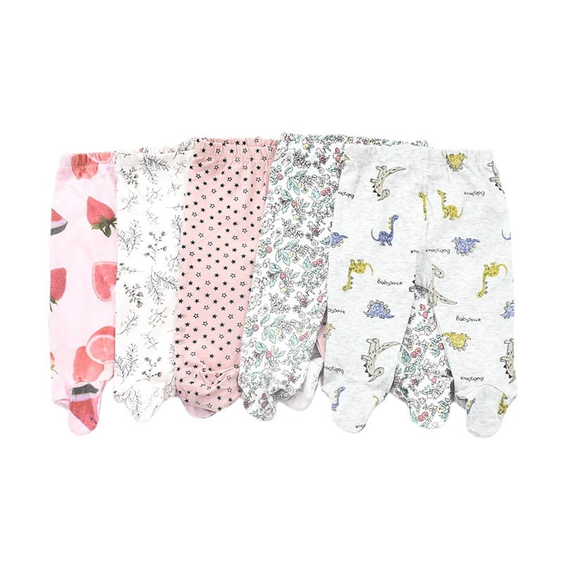 Spring/Summer/Autumn/Winter 0-6M Newborn Baby Footed Pants, Baby Boys Girls Long Pants with Foot Cover