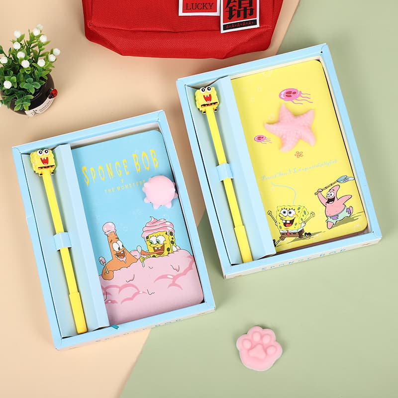 New Wholesale Stress Relief SpongeBob Patrick Star Best Friend Matching Notebook Journal Set Planner Gift Prize