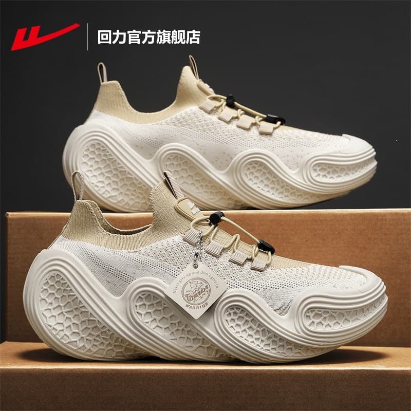 Warrior Men's Shoes 2026 New Summer Breathable Mesh Sports Shoes Slip-On Sock Shoes Casual Yeezy Style Z