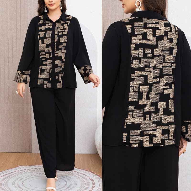 In Stock Plus Size Tummy Control Age-Reducing Set Women Summer Loose Slimming Zebra Print Patchwork Trendy Two-Piece Set