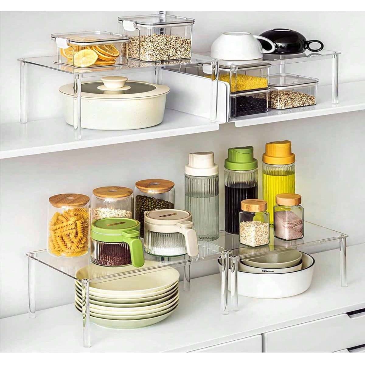 Best-selling Acrylic Cabinet Organizer Box Spice Storage Rack Kitchen Storage and Organization Stackable Display Shelf