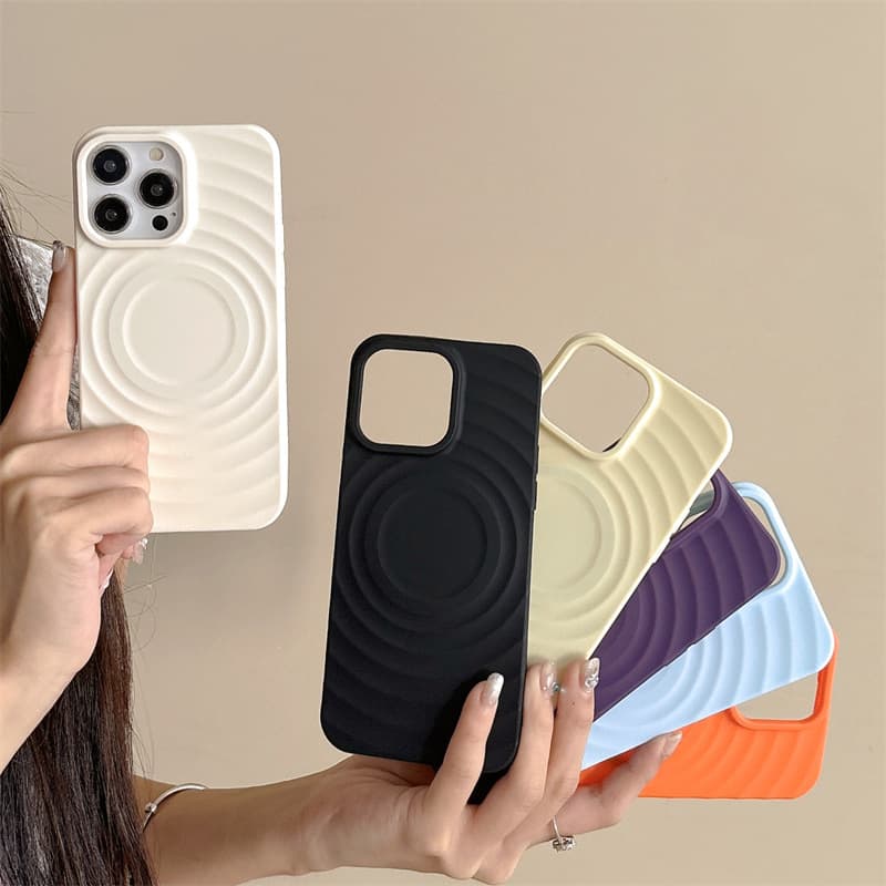 Shockproof Full-Body Case for iPhone 15 Pro Max, 14, 13, Magnetic Simple Solid Color Protective Cover for 12 Pro