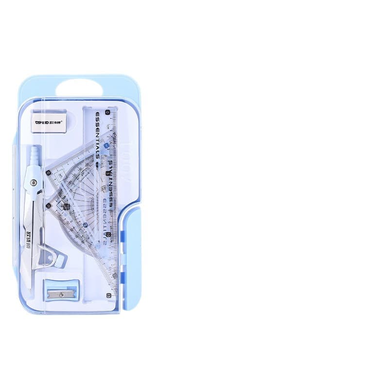 New Compass Set Student Drawing Ruler 9-Piece Set Exam Prize Gift Learning Stationery