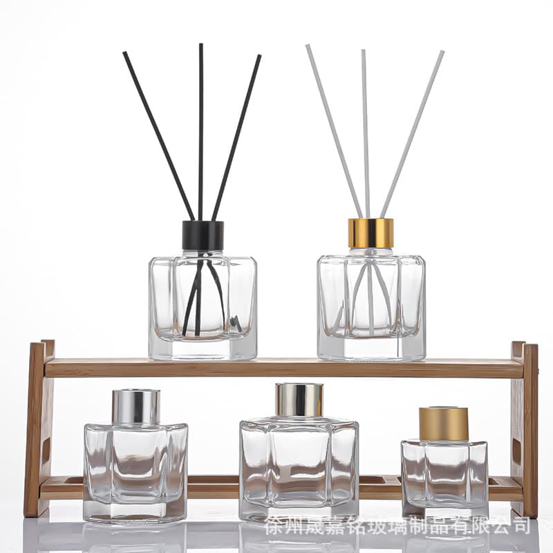 50ml Hexagonal Aroma Bottle Thickened Glass Empty Bottle High-Quality Flameless Reed Diffuser Hexagonal Scent Bottle Wholesale