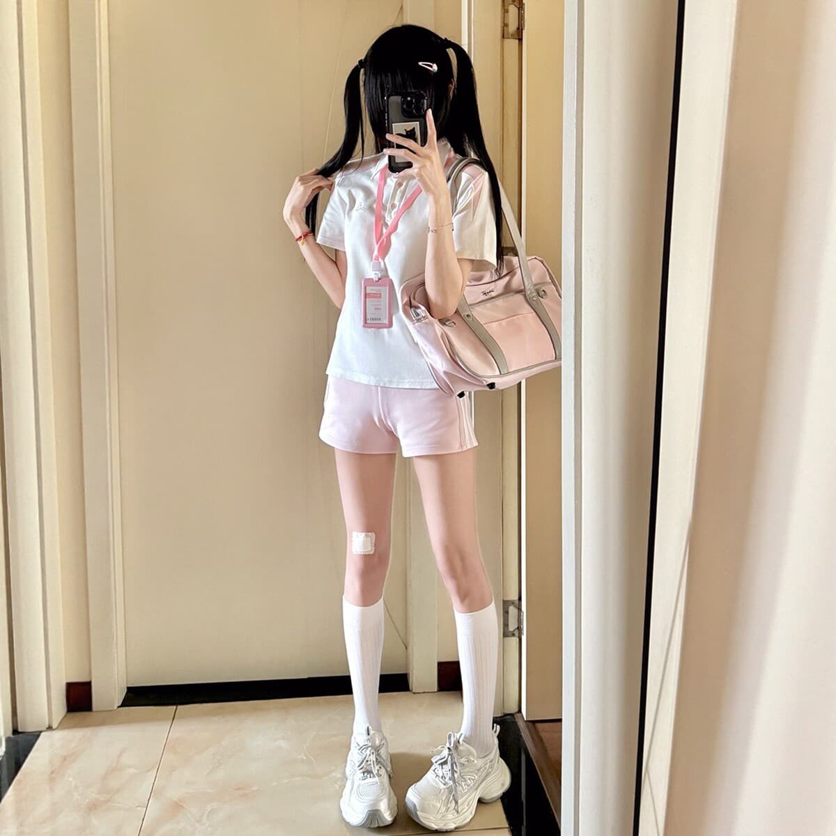 Japanese School Style JK Uniform Gymnastics Set New Sport Embroidered Short Sleeve Top Casual Shorts Women