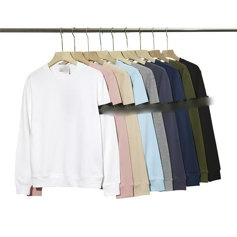 Cross-border foreign trade Spring and Autumn Stone Stone Compass Embroidery Island solid color round leader logo long-sleeved couple loose sweatshirt