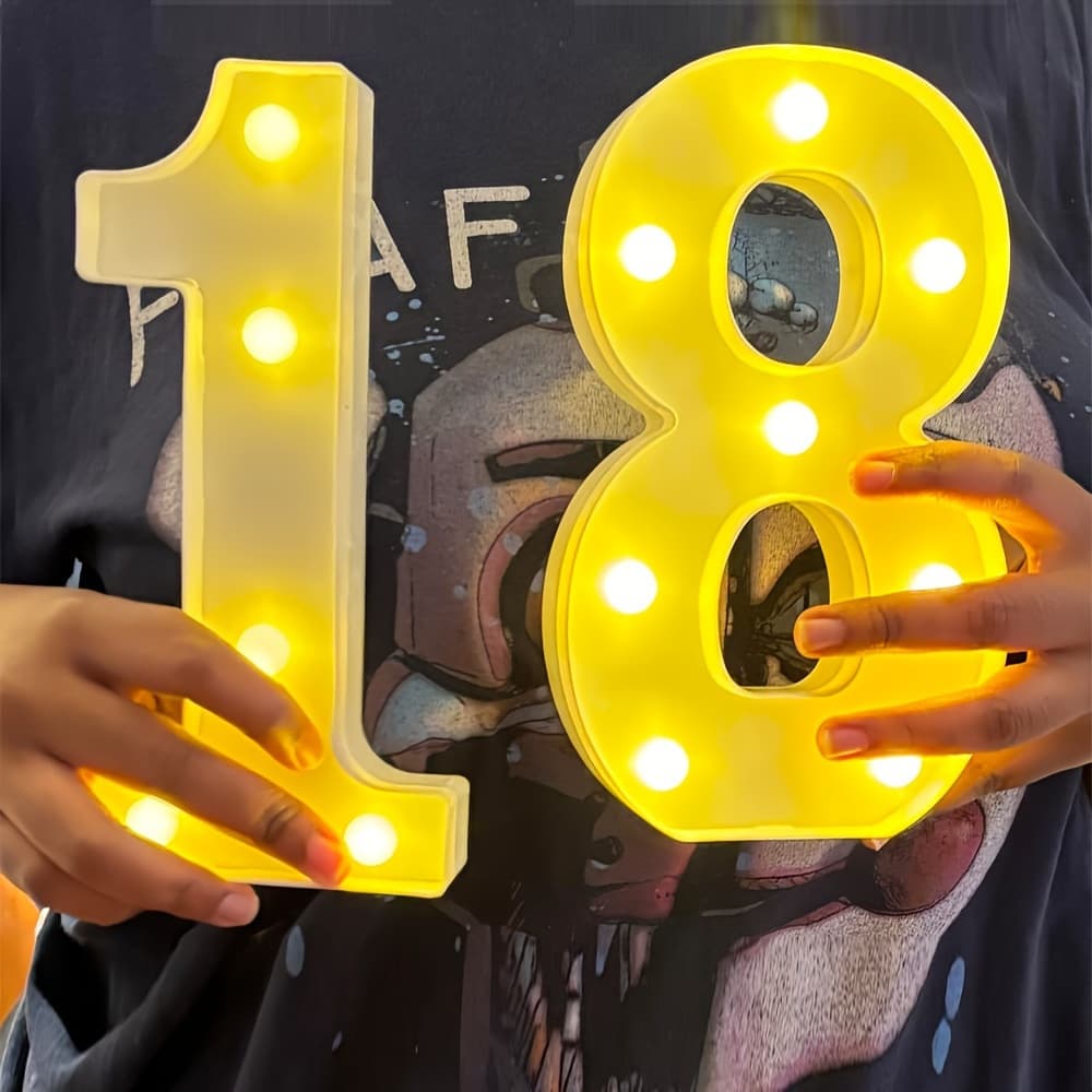 LED Birthday Party Luminous Digital Sign Battery Powered Cross-border