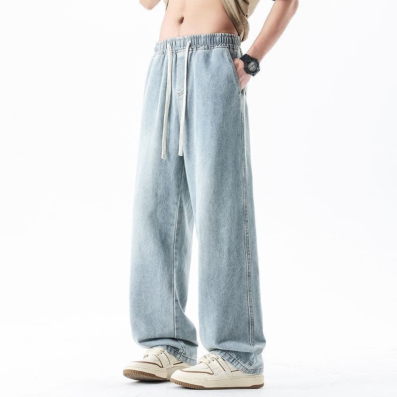 2026 Autumn New Men's Straight Loose Wide-Leg Jeans American Style Trendy Versatile Youth Jeans
