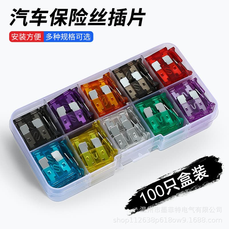 100pcs Medium Automotive Fuse Assortment, Blade Fuse Box Set 2-35A for Vehicles