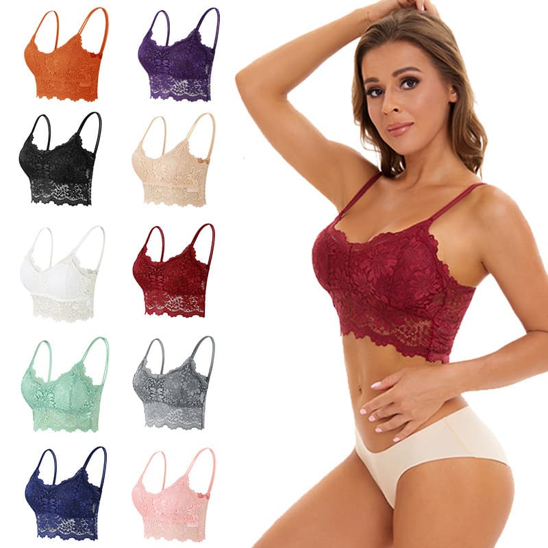 Cross-border Trade Strapless Top Women Anti-Exposure Lace Backless Halter Wrap Bustier Innerwear Women's Strapless Vest Thin