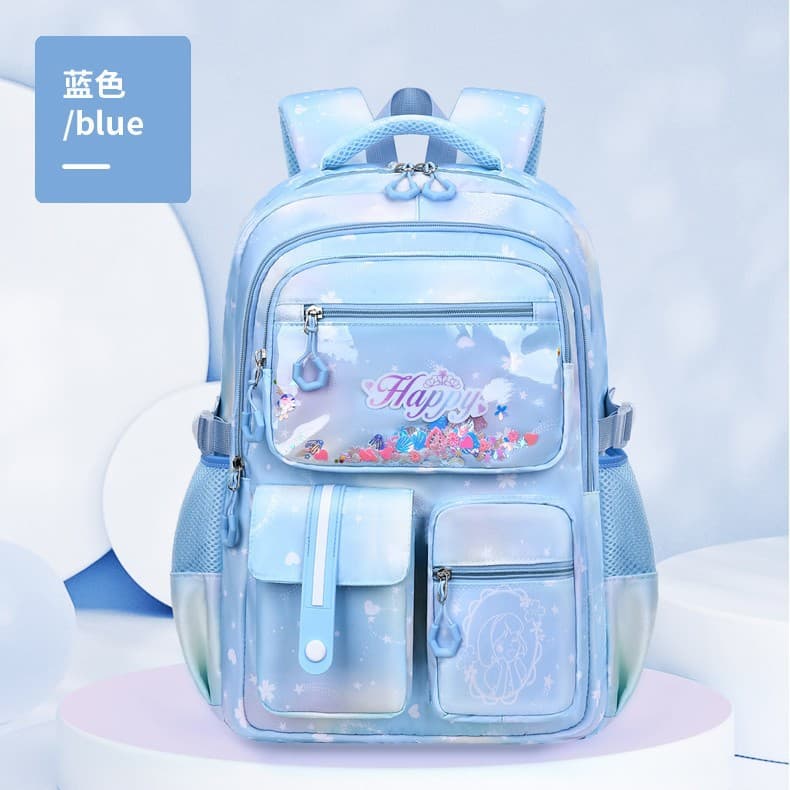 2023 New Girl Backpack for Primary School Students Grades 1-6 Lightweight Weight-Reducing Spine Protection Children's Backpack