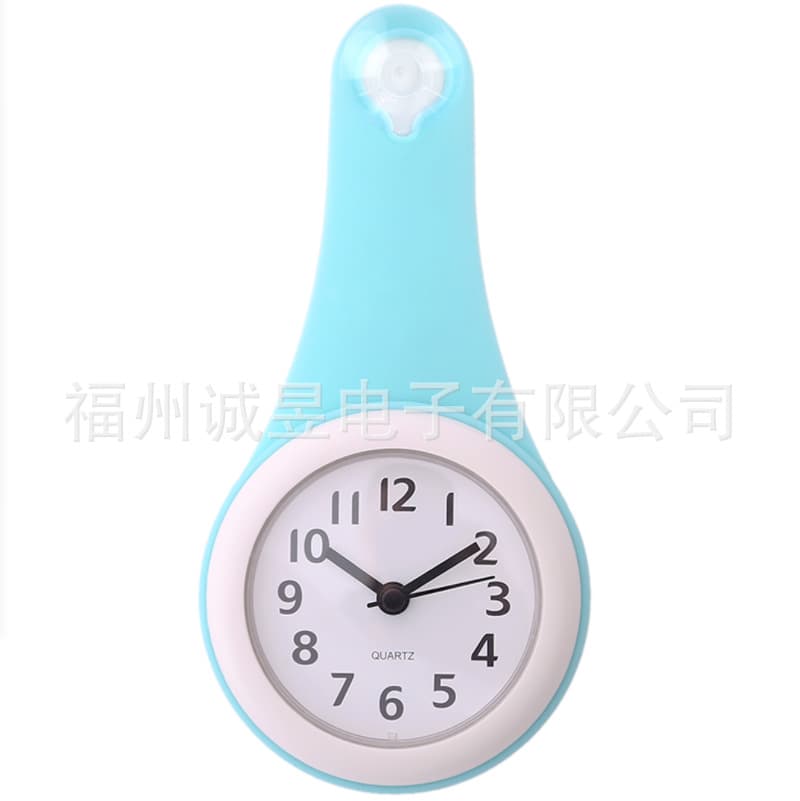 Nordic minimalist bathroom clock, kitchen waterproof and silent suction cup clock, creative and personalized mini wall clock.