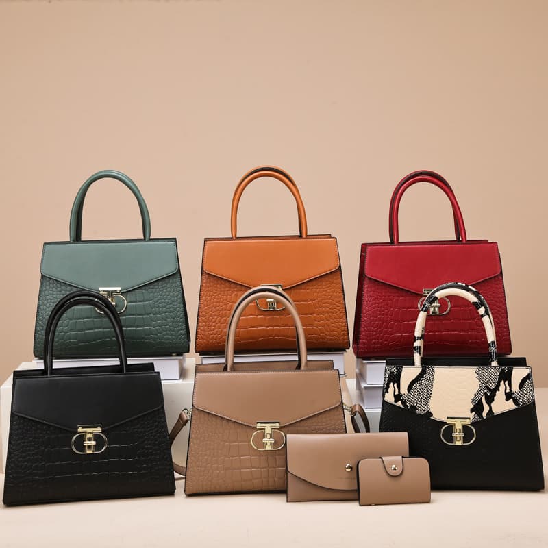 Fashionable Handbag High-End Stone Grain Women's Bag New Cross-Border 2025 Bag Three-Piece Set Woman Bags Set