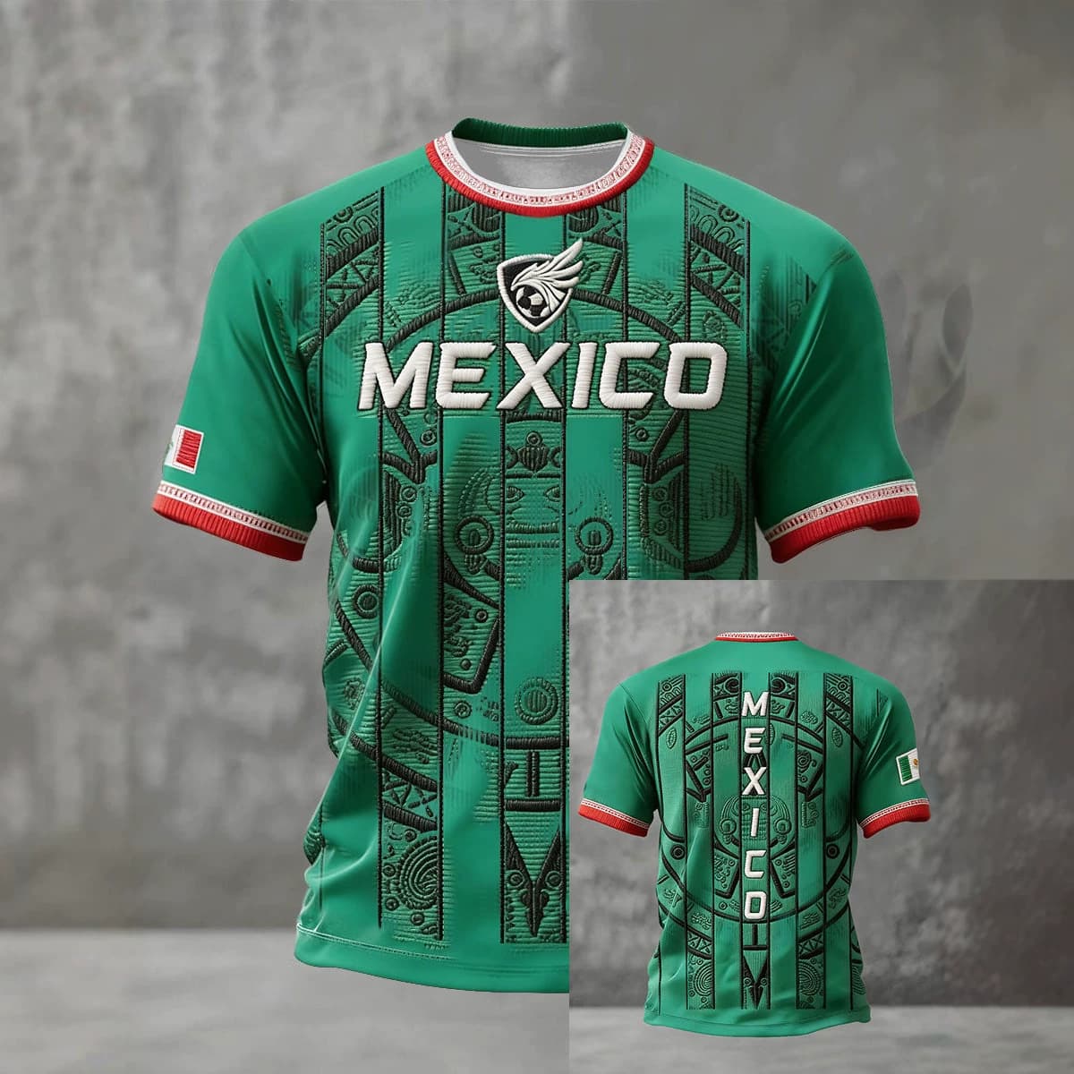 2026 New Cross-Border Independent Station Amazon Summer Mexico World Cup Print Men's Football Short Sleeve T-Shirt