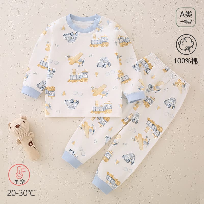 Children's Autumn Clothes All Cotton A-Class Spring Autumn Baby Infant Separates Pajamas Homewear Underwear Set