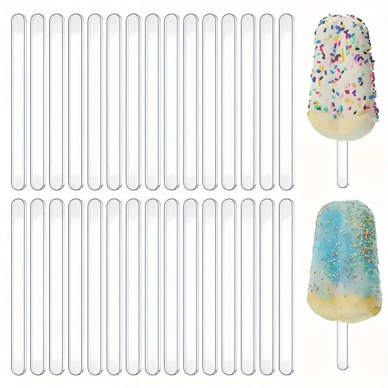 Cross-border Transparent Ice Cream Stick Reusable Ice Cream Stick Mini Handmade DIY Craft Candy Stick