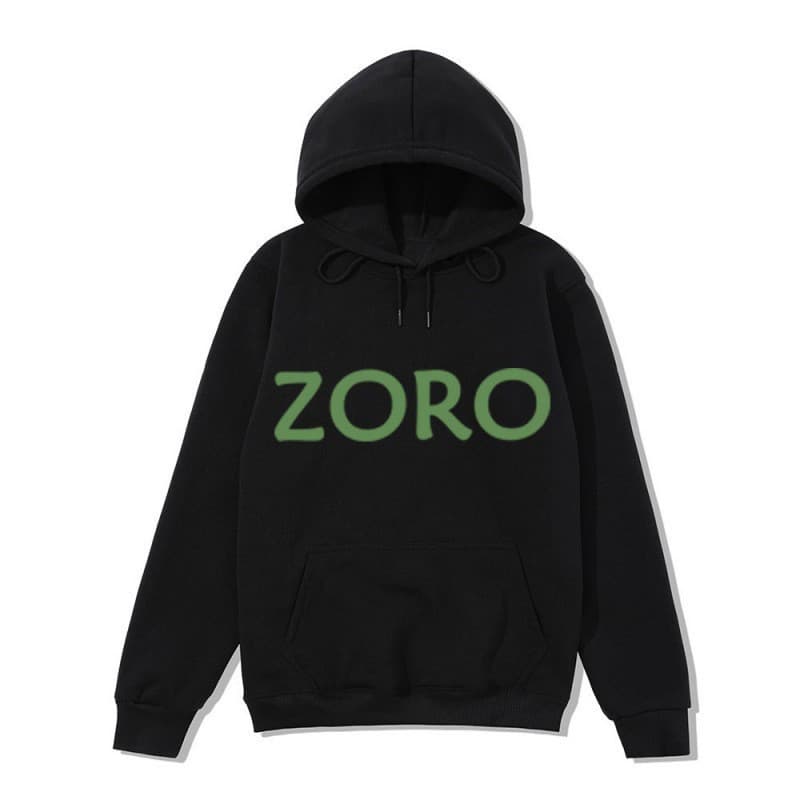 Foreign Trade Unisex Hoodie Trendy Hoodie Men Zoro Street Hooded Sweatshirt Unisex Fleece-Lined Casual Loose Jacket