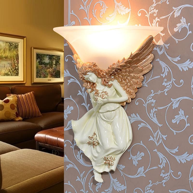 European Style Angel Wall Lamp Bedroom Bar Background Wall LED Light Living Room TV Corridor Lighting Fixtures Creative Design