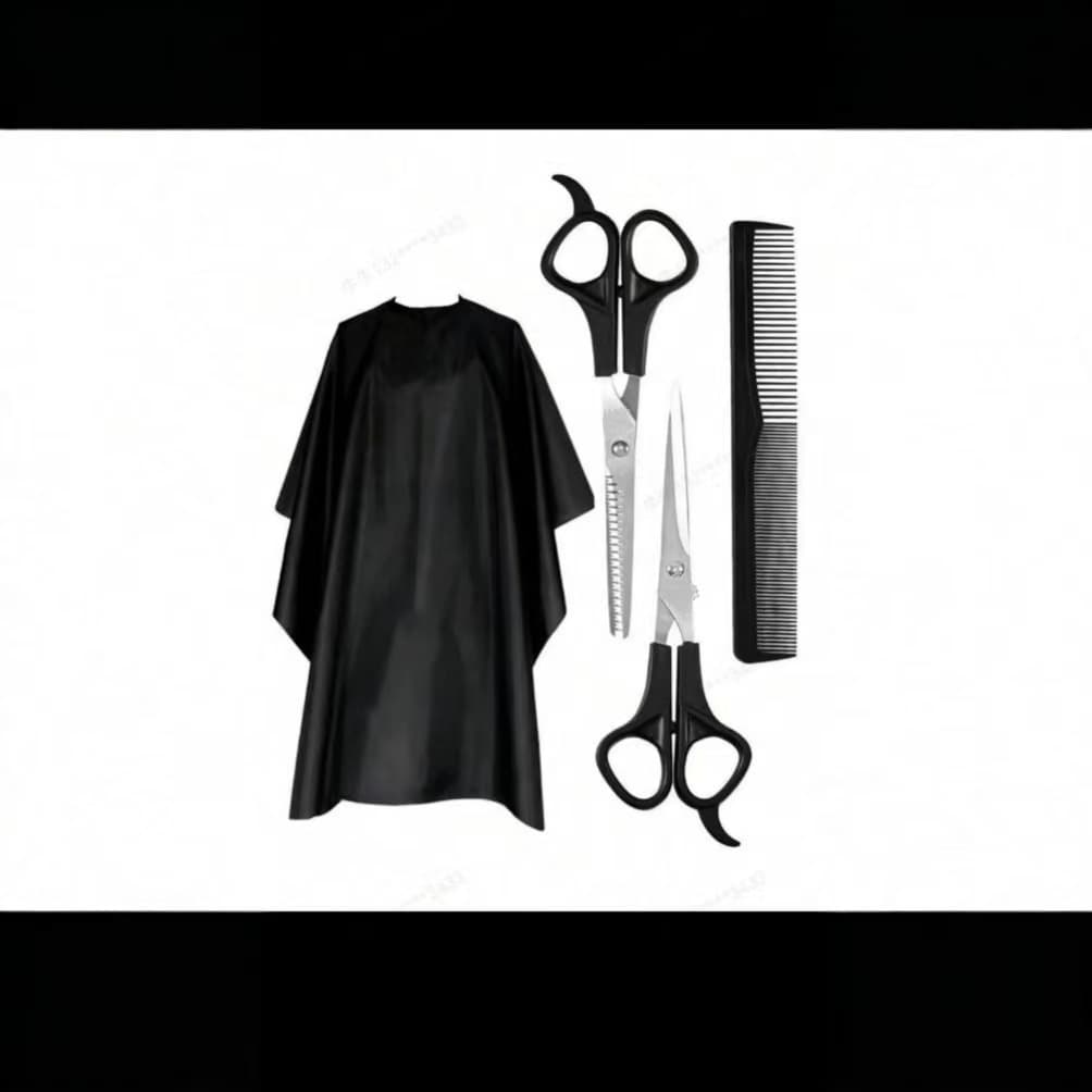 Professional barber capes for adults, including haircutting and hair dyeing aprons, paper-cutting shawls, and hairdressing scissors.