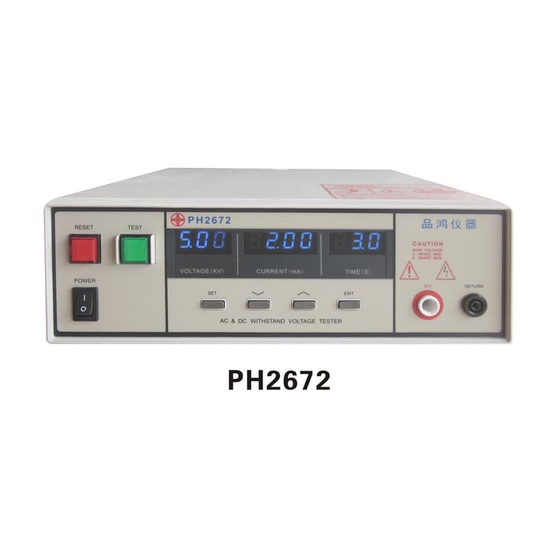 PH2672 AC/DC Withstanding Voltage Tester with PLC Interface, AC/DC 5KV Digital Display, High-Efficiency Insulation