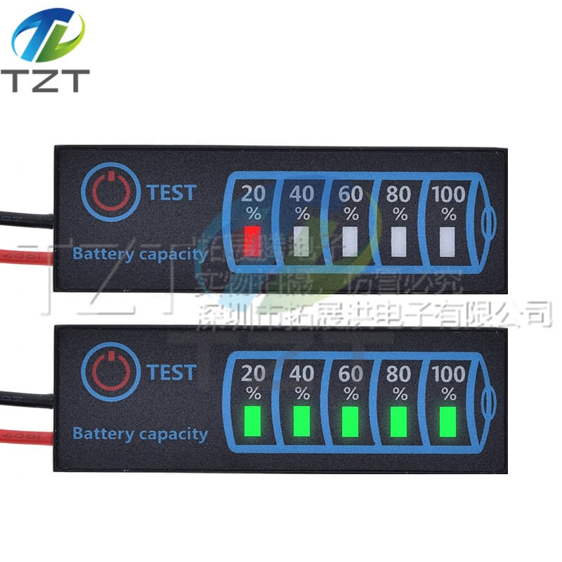 DC5-30V Lithium / LiFePO4 / Lead-Acid Battery Pack Percentage Indicator Board Battery Level Display