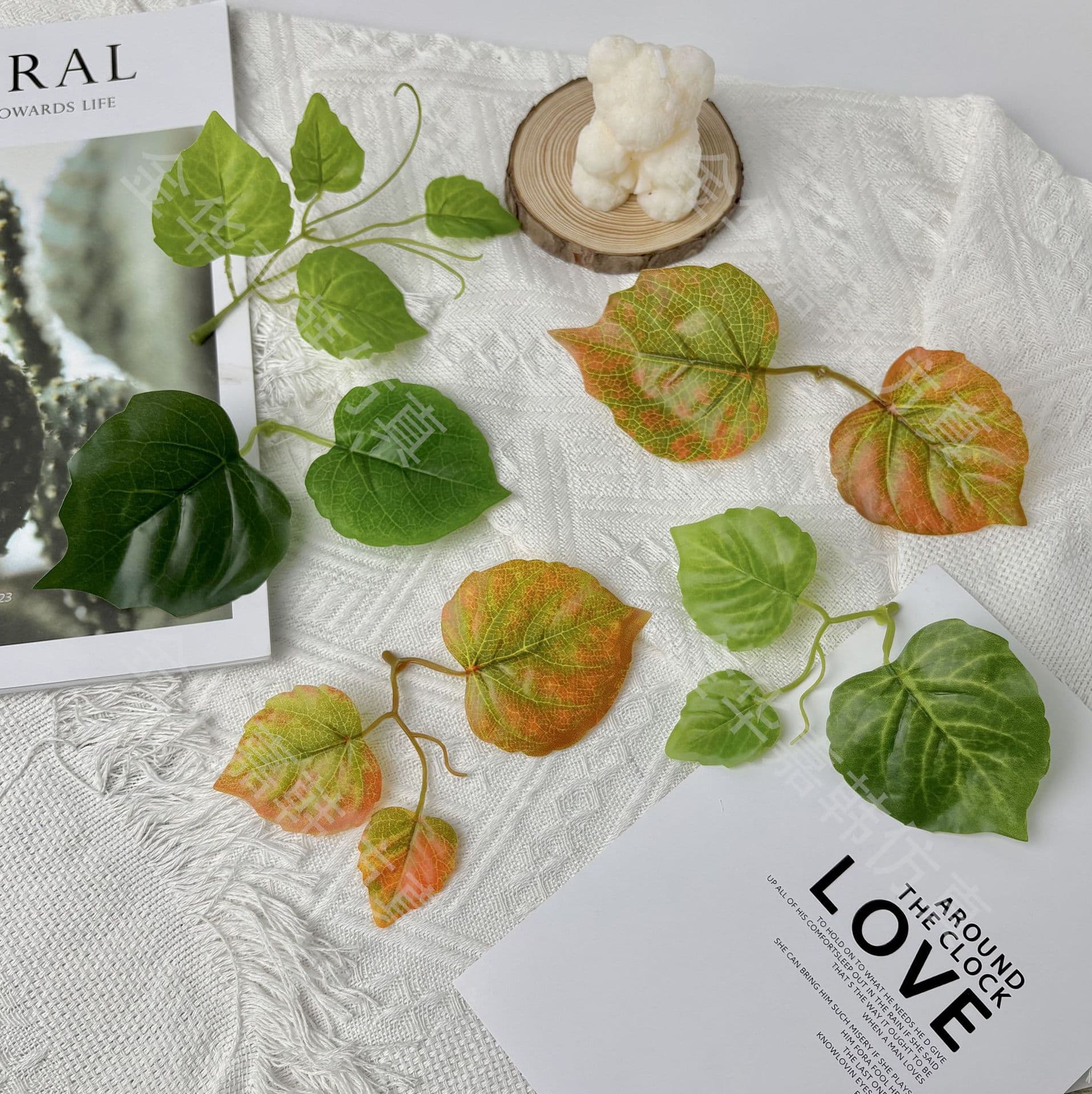 Boston Ivy Simulation Leaves Green Plant DIY Accessories Dried Branches B&B Decoration Fake Autumn Grape Leaves