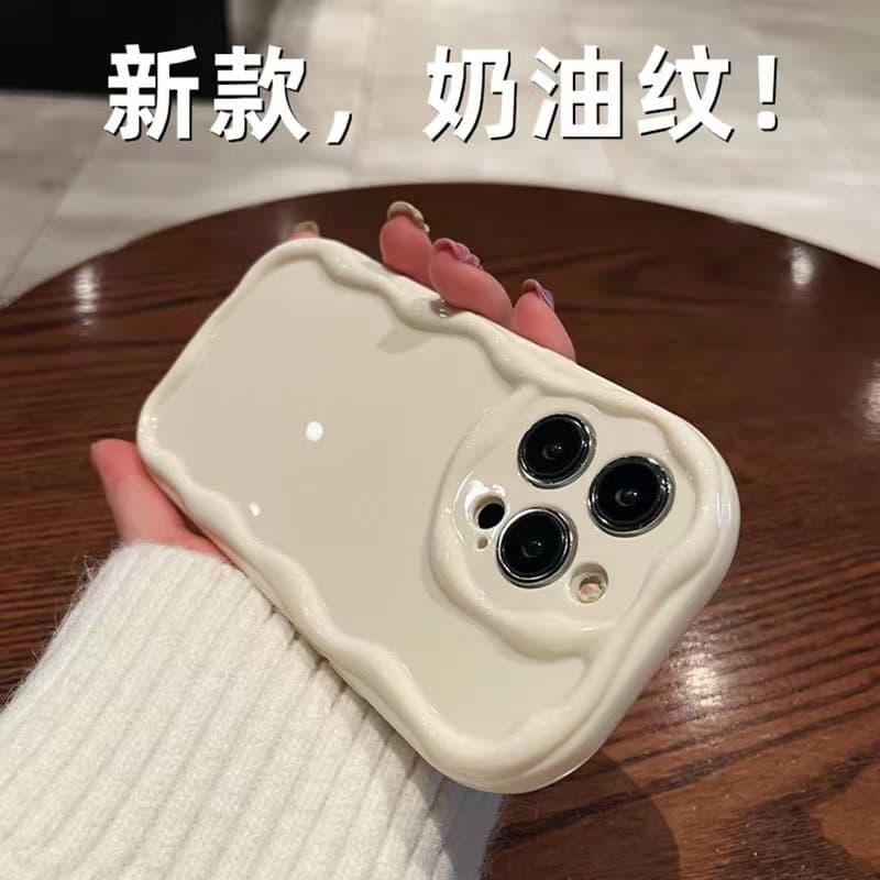 Compatible with iPhone 17 Cream Texture Phone Case, Apple 14 Transparent Silicone Soft Anti-Drop Material, 16 Pro Max 14