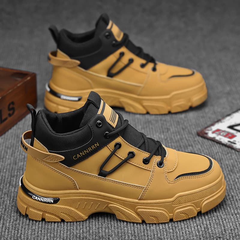 Autumn Men's Shoes New High-Top Martin Boots for Men Trendy Versatile Construction Work Work Shoes Slip-Resistant Casual Short Boots