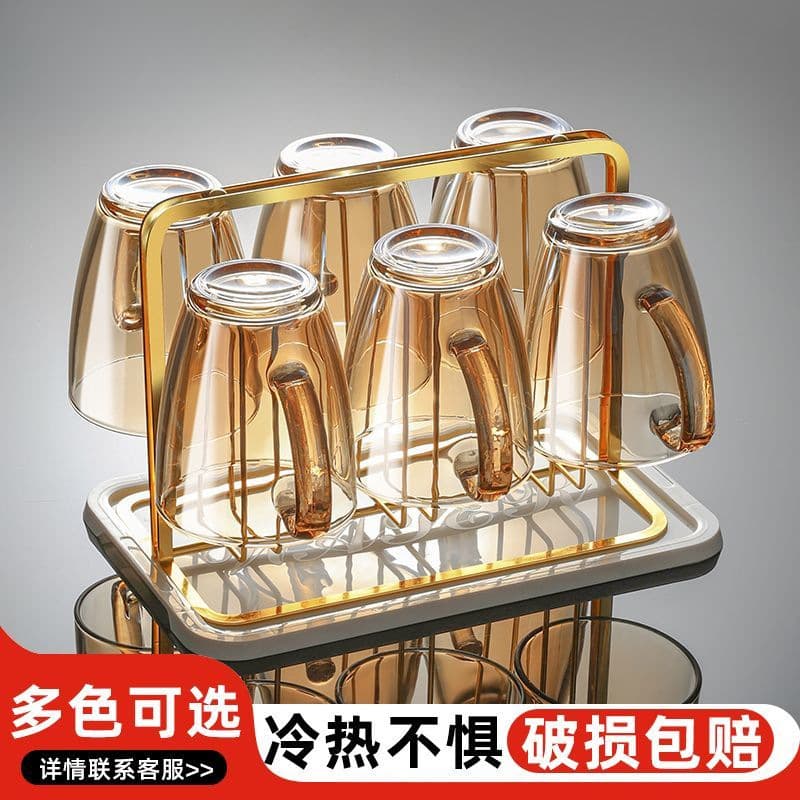 Simple Tempered Glass Cup Set for Home Living Room Guest Tea Cups, High-Aesthetic Heat-Resistant and Shatterproof Cups from Factory
