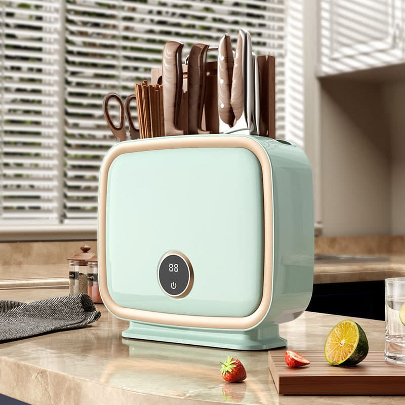 Smart Sterilization Desktop Wall-Mounted Multifunctional Knife Sterilizer UV with Drying Disinfecting Knife Holder Household