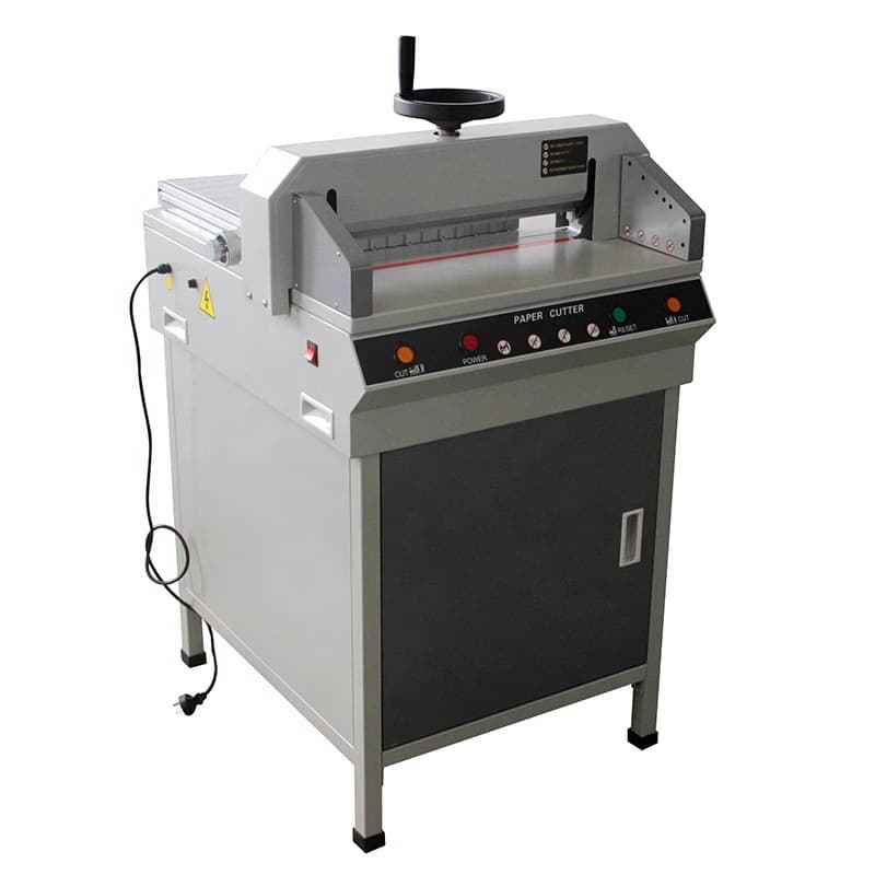 WUHAO WH450D+ Electric Paper Cutter with Handwheel Paper Press, Automatic Cutting up to 4cm Thick Stack