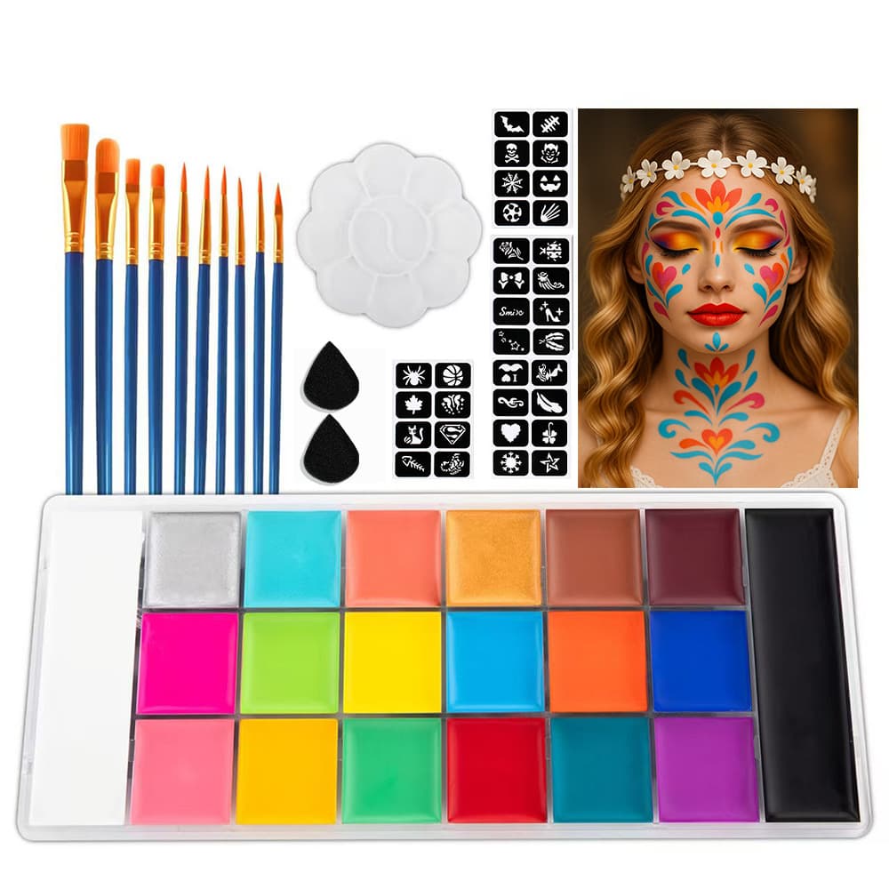 World Cup 20-Color Oil-Based Face Paint Set Body Paint Cream Halloween Theatrical Face Paint Wholesale