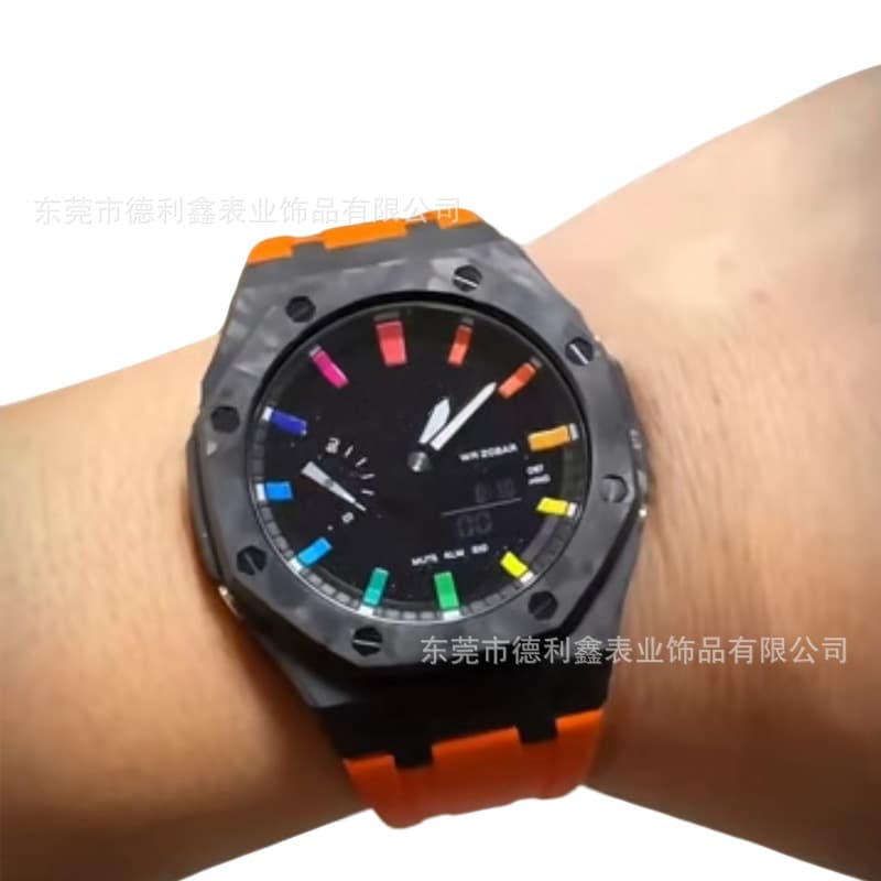 Compatible with Casio GA-2100 New Carbon Fiber Case, Export Best-Selling Sports Watch B2110 Black Warrior