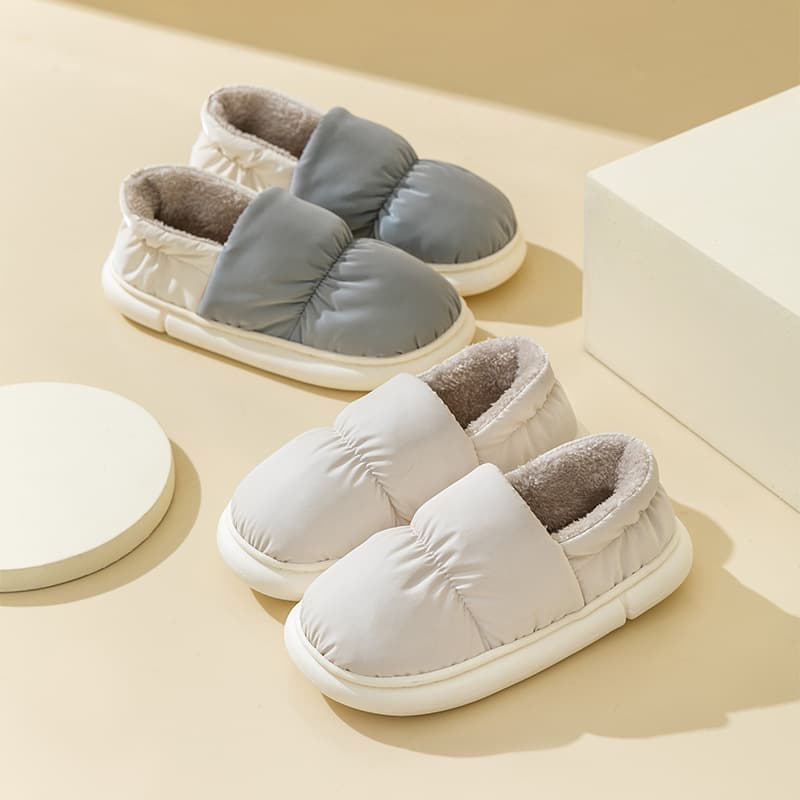 Cixi Cotton Slippers for Men Spring Autumn Winter Home Use Indoor Non-Slip Thick-Soled Maternity Shoes Unisex Couple Warmth Women's