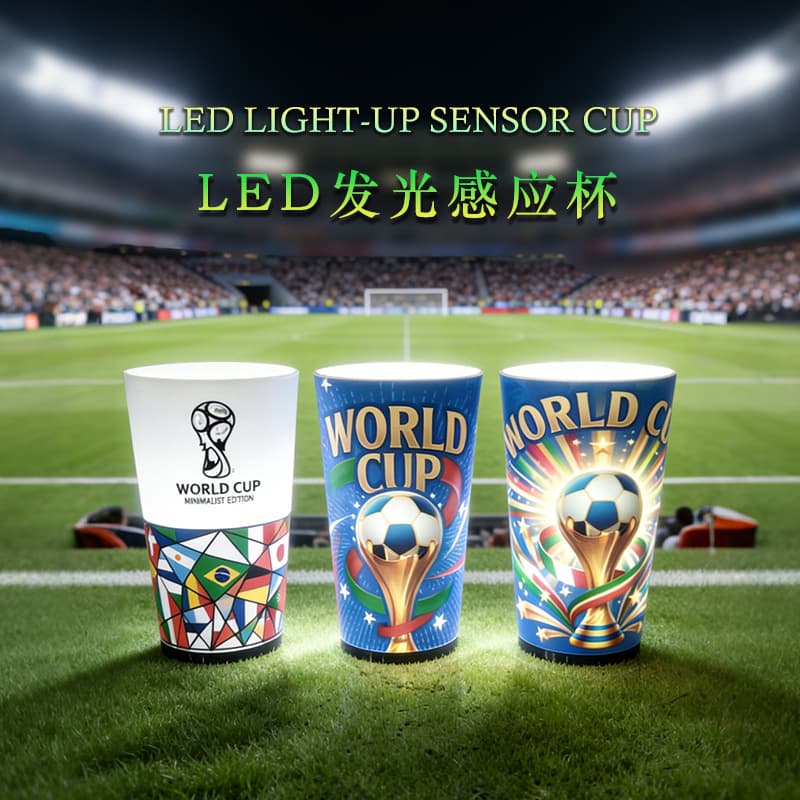 Plastic Cup 480ml World Cup Football Water Cup LED Induction Cup Water Induction Lighting Coke Cup Beverage Cup