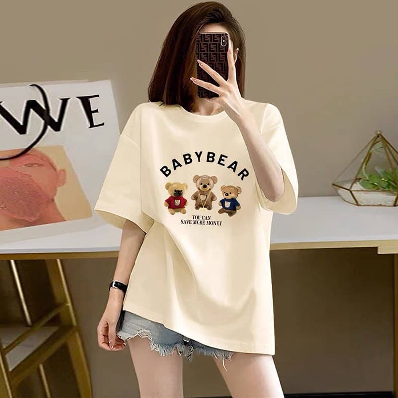 Summer Thin Maternity T-Shirt for Outdoor Wear, Loose Plus Size Short Sleeve Top for 200 lbs, Maternity Denim Shorts
