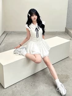2026 New Sweet Spicy Slimming Schoolgirl First Love Little White Dress A-Line Puffy Dress for Women Summer