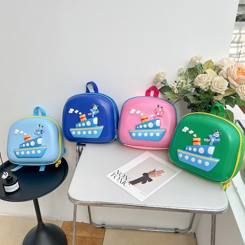 New Korean Style Cartoon Hard Shell Backpack for Boys and Girls, Kids School Bag, Stylish Preschool Nursery Toddler Small Backpack