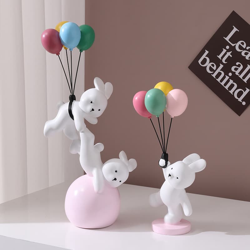 Creative Little Rabbit Figurine Wine Cabinet Bookshelf Decoration Home Living Room Kids Room Cute Ornament Handmade Housewarming