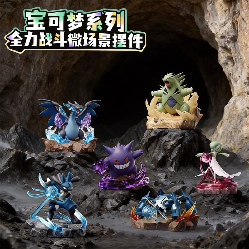 Genuine Pokémon All-Out Battle Series Ornaments Super Charizard Bankiras Gengar Figure Trendy Gift