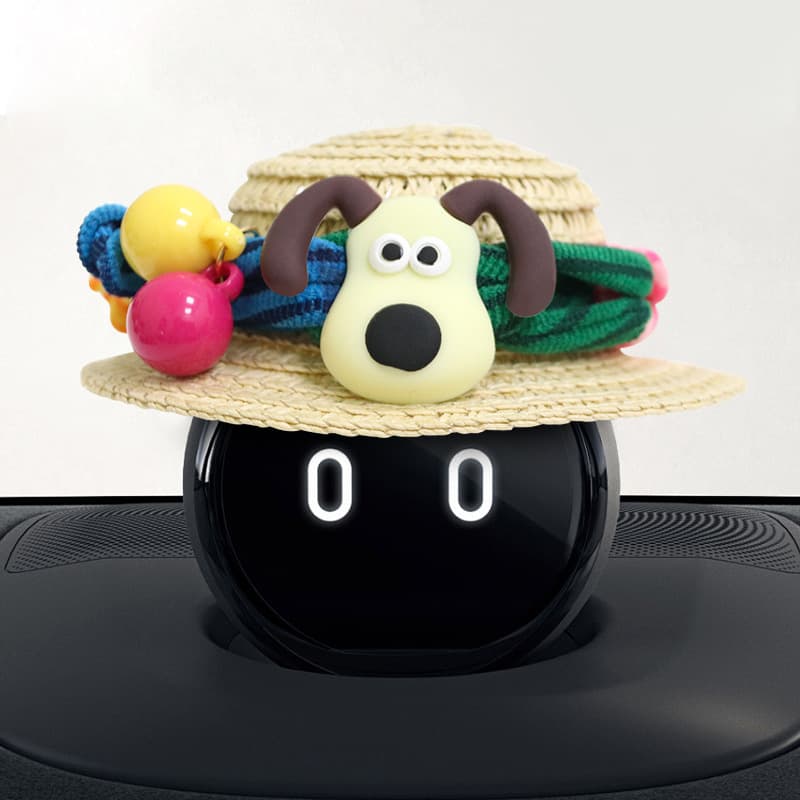 Nomi Robot Hat Western Cowboy Car Interior Decoration Protective Decorative Creative Center Console Ornaments Wooden Material Modern Style