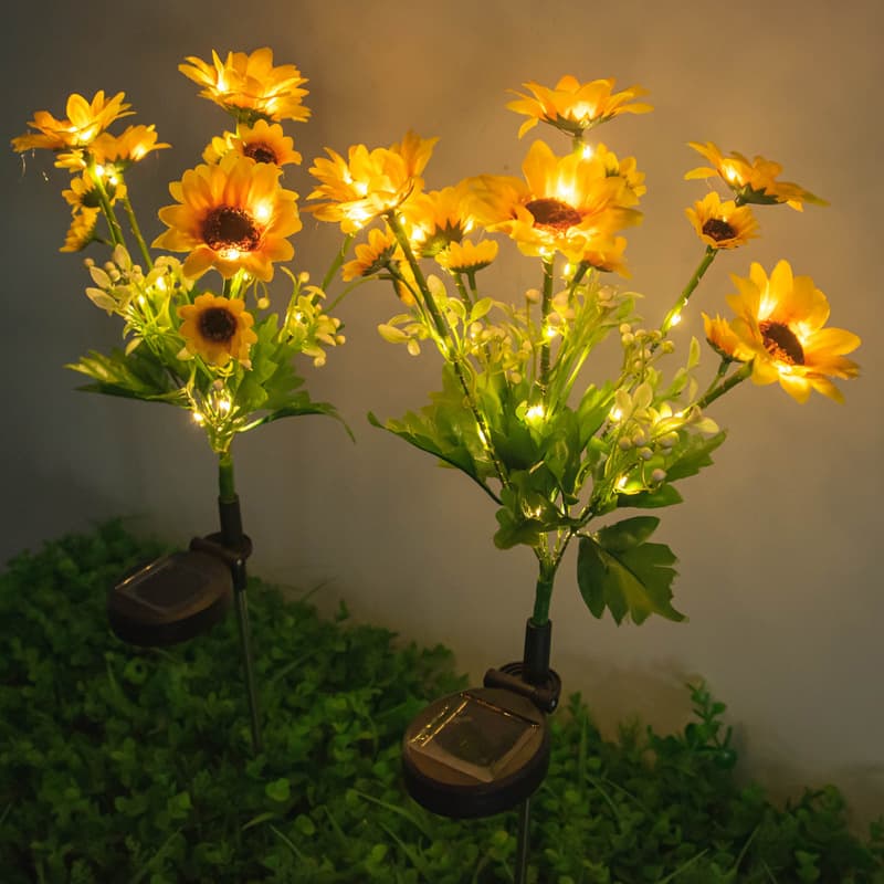 New 6-Head Sunflower Lamp Led Solar Garden Lamp Outdoor Garden Lawn Potted Decoration Atmosphere Landscape Lamp