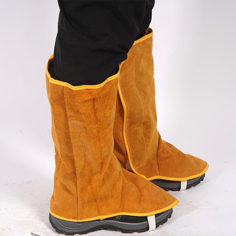 Foot Protection Cowhide Welding Foot Guard, Welder Protective Leg and Foot Cover, Two-Layer Cowhide Fire-Resistant Stitched Customization