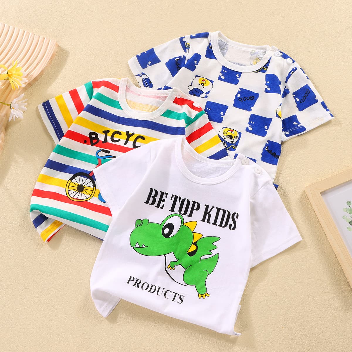 Children's Short Sleeve T-Shirt Boys Cotton Top Girls Baby Summer Pure Cotton Short Sleeve Summer Clothing Export Children's Clothing Wholesale