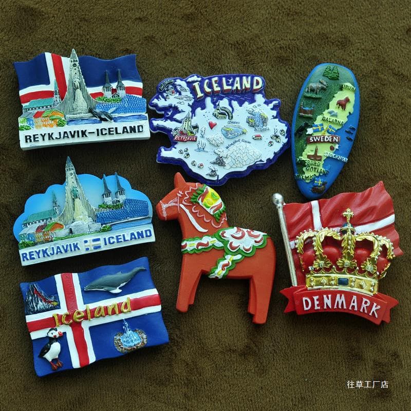 Nordic Iceland Map Norway Sweden Finland Denmark Creative Resin Magnet Fridge Magnet Free Shipping for 2 or More