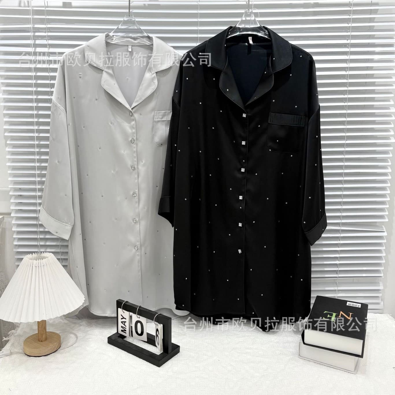 【Starry Sky】Best-selling Ice Silk Pajamas for Women Spring/Summer Loose Plus Size Shirt Dress Sexy Nightgown Homewear