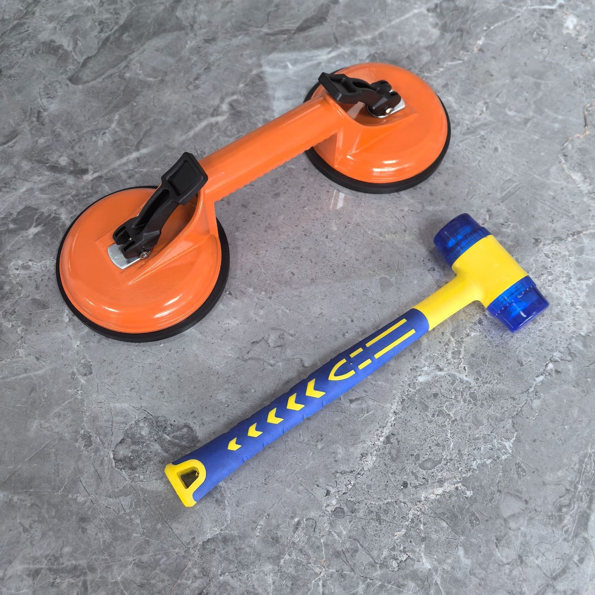 Double-claw suction cup reinforced tile and stone suction device Floor tile and glass handling tool