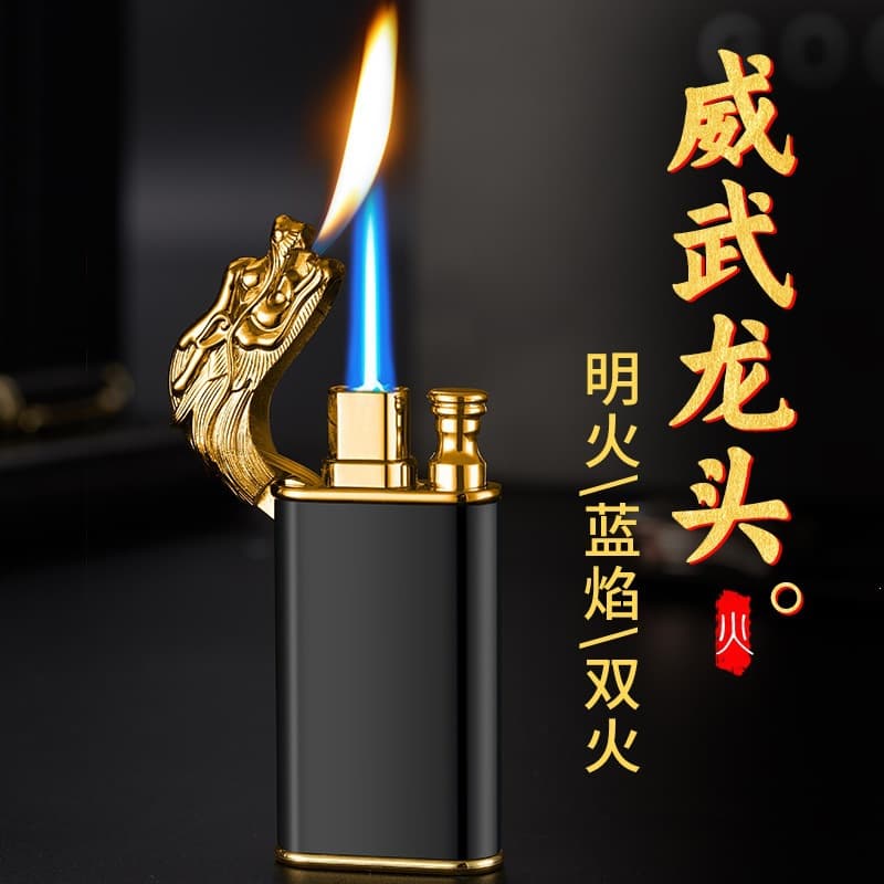 BK872 New Dual Flame Direct Jet Metal Lighter, Laser Engraving Available, Advertising Lighter Wholesale